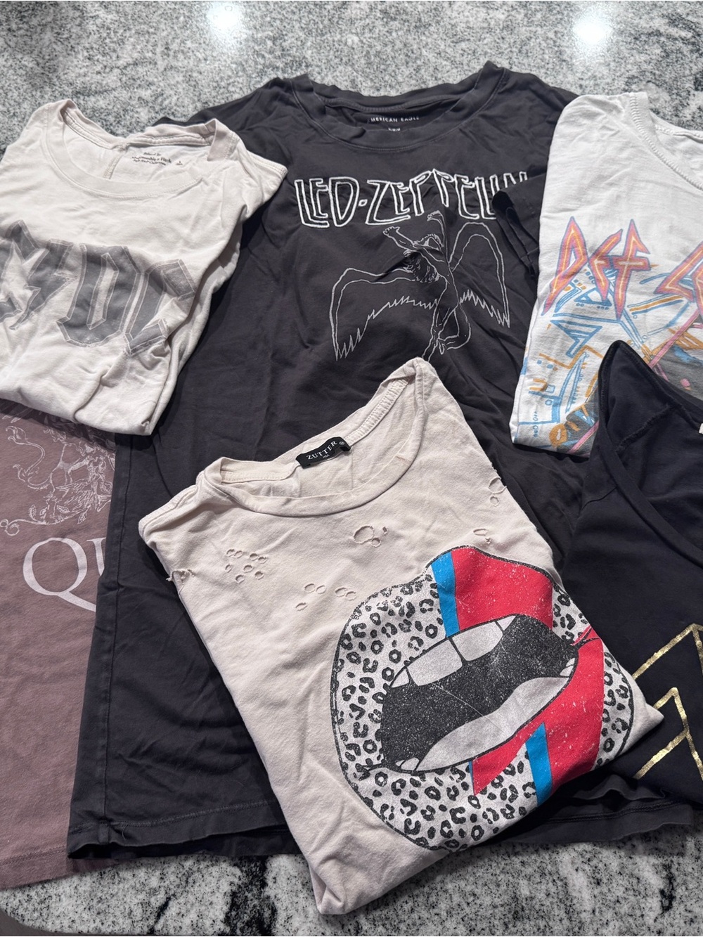 Lot of 6 Women’s Assorted Band Tees